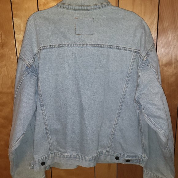 Vintage North West Blue Jean Jacket LARGE Button Down Light Faded Distressed F1 - Picture 7 of 8